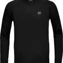 Boys UPF 50+ Swim Shirt Long Sleeve, 1 or 2 Pack UV Sun Protection Rash Guard, Youth Kids SPF Water Shirts for Beach Surf (Black), XL