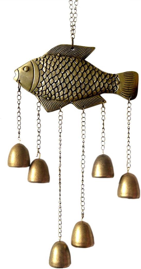Feng Shui Chinese Traditional Fish Bell Blessing Fortune Hanging Wind Chime W3079