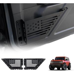 FIERYRED Front Door Storage Pockets for Ford Bronco 2021 2022 2023 2024 2025, Aluminum 2PCS Front Door Side Organizer Box Storage Interior Cup Holder Accessories fit Bronco 2/4-Door, Not for Sports