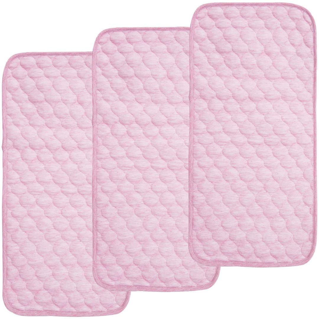BlueSnail Ultra Soft and Absorbt Quilted Waterproof Changing Pad Liner 3pk (Pink)