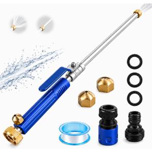 Jet Nozzle Power Washer for Garden Hose, High Pressure Washer Tools with 2 Different Nozzles, Washer Hose Attachment for Watering Lawns, Gutter Patio Car Pet Window Glass