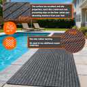 Indoor Outdoor Runner Rug 3 x 15 ft, Gray Non Slip Rubber Backed Floor Runner, Low Profile Area Carpet for Hallway, Kitchen, Entryway, Balcony, Garage, Stairs & Laundry, Stripe
