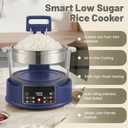 3L Low Carb Rice Cooker, Multifunctional Auto-Lift Low Sugar Rice Cooker (Blue)