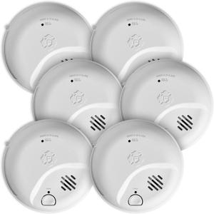 First Alert SMICO100-AC Interconnect Hardwire Combination Smoke & Carbon Monoxide Alarm with Battery Backup, 6-Pack, EXP: April/21/2036