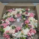 Peony Spring Wreaths for Front Door Outside 22 inch Handmade Summer Wreaths for Front Door Wall Window Decor in All Season(Large)