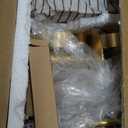 Modern Brass Wall Sconce,18" Gold Wall Sconces Set of Two,Bathroom Vanity Light Fixtures with Vertical Striped Glass Tube,Wall Light for Bedroom,Living Room,Hallway,Staircase,Mirror (2-Pack)