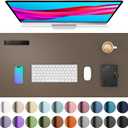 Aothia Leather Desk Pad Protector, Office Mat, Large Mouse Pad, Non-Slip PU Leather Blotter, Laptop Desk Pad, Waterproof Writing Pad for Office and Home (Coffee, 31.5" x 15.7")