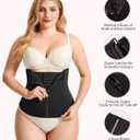 Gotoly Waist Trainer for Women Zipper Corset Shapewear Tummy Control Faja Body Shaper Waist Cincher Workout Girdle (Black, M)