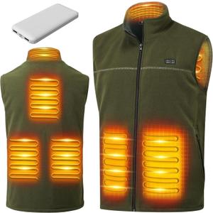 LABCOOL Heated Vest for Men Women with Ultra-Soft Microfleece, 10000mAh Battery Pack, USB Rechargeable Body Warmer