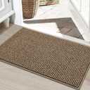 BEQHAUSE Dirt Trapper Door Mat 24" x 36", Non-Slip Washable Doormats Entrance Mat, Dirt Resistant and Absorbent Welcome Mat, Low Profile Floor Mats for Front Back Door and Entryway, Beige