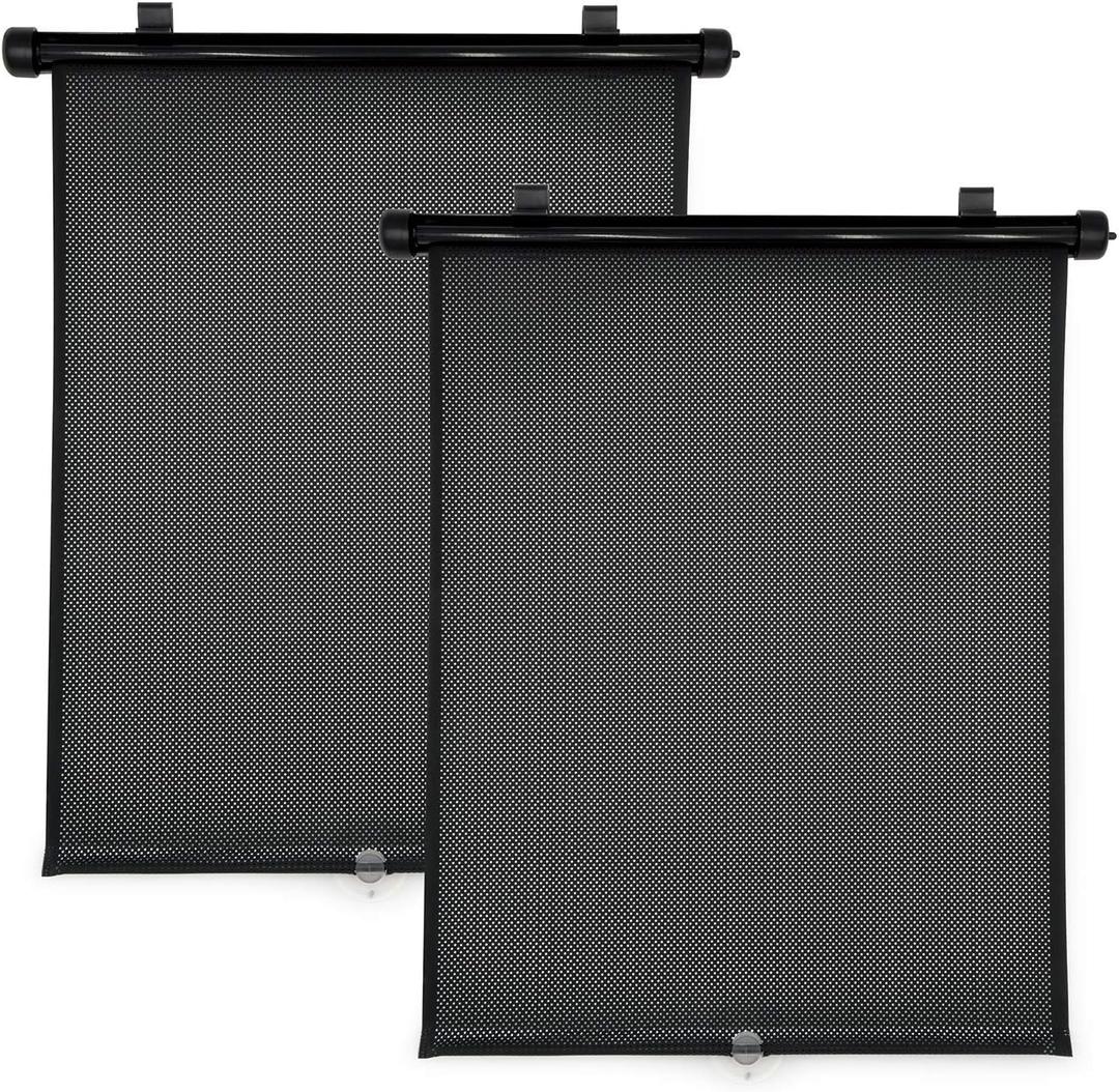 Travel Bug 2-Pack Roller Shades for Cars, Trucks, Vans, SUVs, Sun Protection for Baby