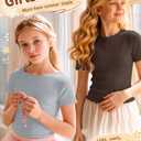 Halfchet 4 Pack Girls' Short Sleeve T-Shirts, 4-Color, 9-10 Years