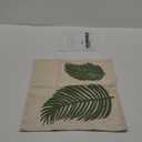 Linen Green Leaf Throw Pillow Cover, Square Pillowcase with Tufted Tropical Palm Leaves, Modern Decorative Cushion Sham for Rustic Spring Summer Home Outdoor Decor, 18x18 inches, 1PCS (Lime)