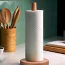 KitchLife Acacia Wooden Paper Towel Holder Countertop, Large Size - Freestanding Paper Towel Dispenser Stand Organizer with Large Anti-Skid Base