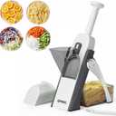Safe Mandoline Slicer,Vegetable Potato Slice Food Cutter for Kitchen,Thickness Adjustable Upright Veggie Chopper for Fast Meal prep (Gray) (6 IN 1 Gray)