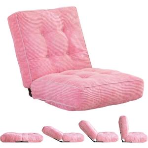 MAXYOYO Adjustable Floor Chair with Back Support, Gaming Chair Floor Meditation Couch with Tufted Cushion, Adults Lounge Folding Sofa Seat for Reading Meditating Sleeping, Pink (Standard)