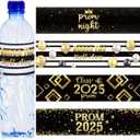 100 Pcs Prom Night Water Bottle Labels Graduation Waterproof Water Bottle Sticker Grad Labels Decal for Graduation Party Favor Table Decoration College High School Senior, 4 Designs