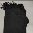 WDIRARA Women's Plus Size Round Neck Short Sleeve Fringe Hem Dress Casual Dresses Black 0XL