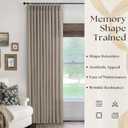 70 Inch Width Taupe Curtains 90 Inches Long Linen Curtains Pinch Pleated 90 Inch Length for Living Room Bedroom Semi Sheer Back Tab Hooks Rings Pinch Pleat Patio Glass Door 1 Panel Burlywood Birch