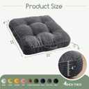 HIGOGOGO Floor Pillow Cushion for Adults, Meditation Cushion Pillow, Large Square Floor Sitting, Tufted Corduroy Cover, for Tatami Living Room or Yoga, 22x22 Inch, 2Pack, Dark Grey