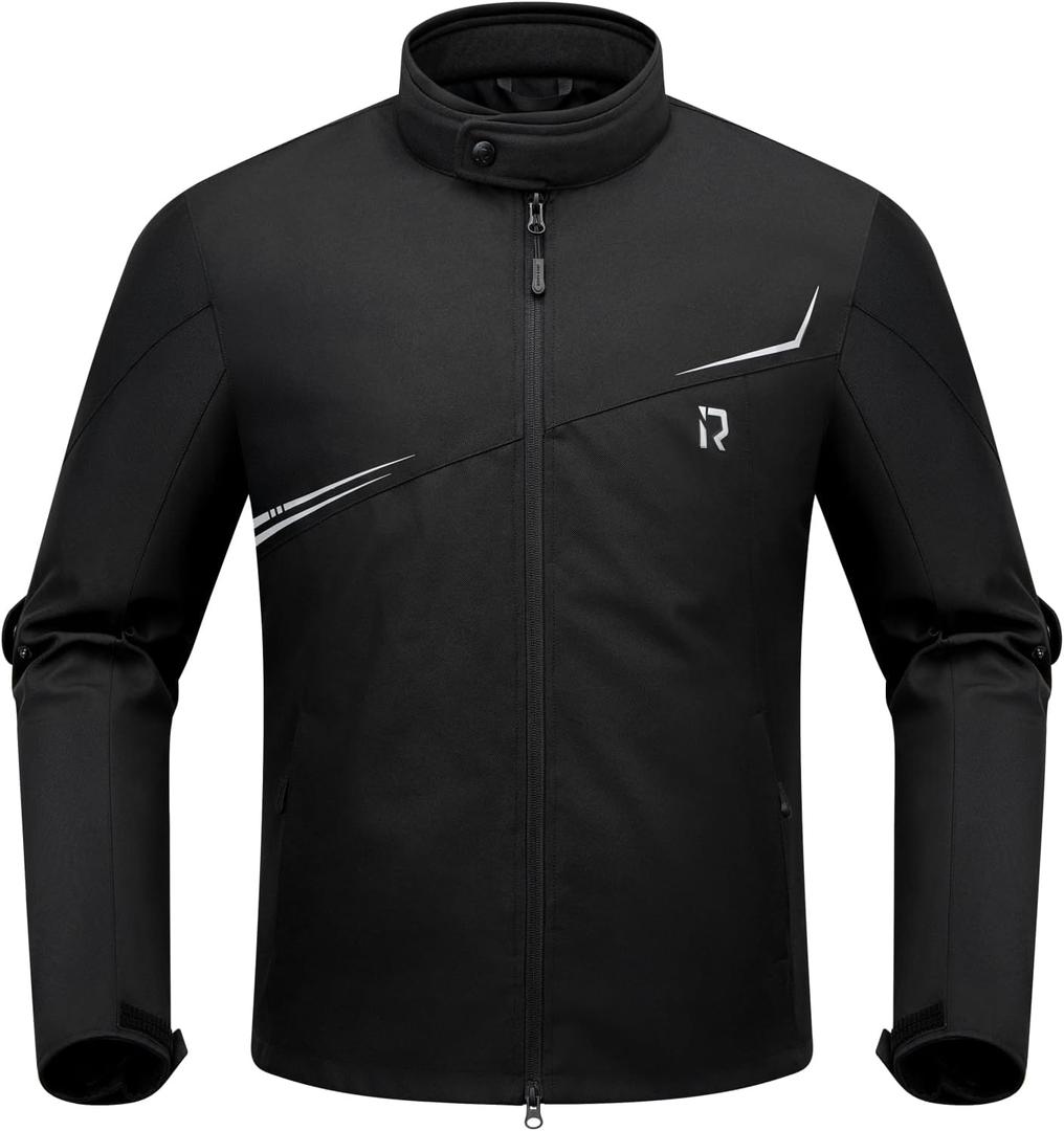 RIDEIRON Motorcycle Jacket with CE Armor, Windproof Riding Protective Gear, All Season Jacket with Removable Liner L