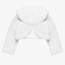 Blulu Girls Faux Fur Bolero Princess Shawl Wraps Girls Shrug Coat Jacket Flower Cape Wedding Party Dress 10-11Y