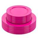 FLOWERCAT 60PCS Hot Pink Disposable Party Plates Set – 30 pcs 10.25″ Dinner Plates & 30 pcs 7.5″ Dessert Plates for Spring Parties, Valentine’s Day, Wedding – Sturdy & Stylish Tableware
