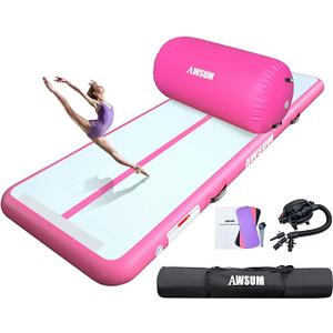 AWSUM Inflatable Air Gymnastics Mat, Training mat, Thick tumbling mat with Electric Pump for Home/Gym/Outdoor, 10ft*3.3ft*4in(3*1*0.1M)