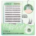 Self-Adhesive Lash Cluster, 100pcs Pre-Glued Clusters, Pop-On Faux Eyelashes, 3D Band D Curl Natural Look Lahses, Easy to Apply, Reusable 0.05mm Eyelash Extensions (Green Charm-D-0.05-10-16mix)