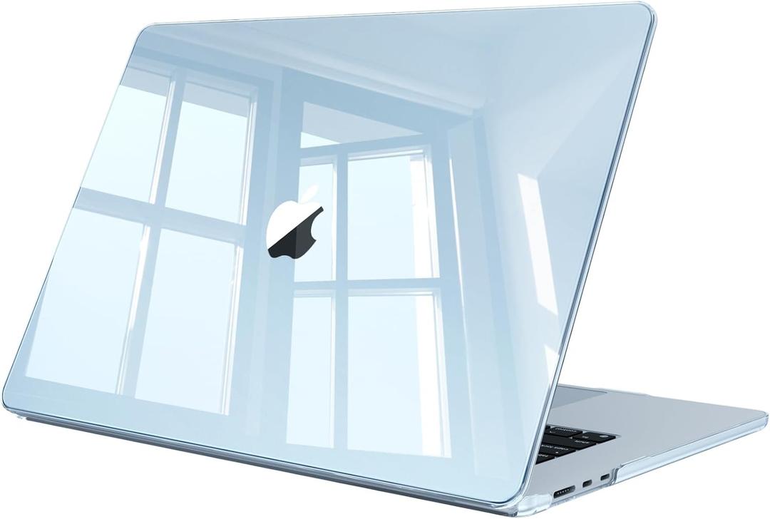 Fintie Case for MacBook Air 15 Inch A3241 A3114 A2941 (2023 2024 2025 Release) - Protective Snap On Hard Shell Cover for MacBook Air 15.3" M2 M3 M4 Chip with Touch ID, Sky Blue