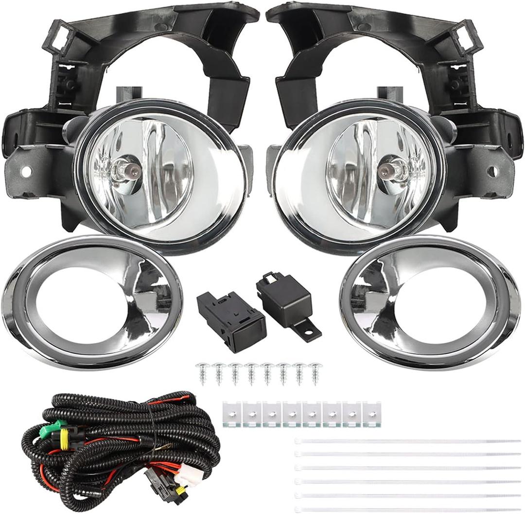 WFLNHB Fog Lights Replacement for Pathfinder 2013-2016 with Clear Lens 2pcs Fog Lamps 26915-3JA0A 26910-3JA0A