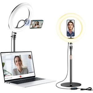 Ring Light with Magnetic Phone Stand for Computer, Desk Ring Lights for Zoom Meetings, 10" Laptop Light for Video Conferencing, Home Office, Streaming, YouTube, Webcam, Camera