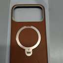 TORRAS Q3 VegSkin for iPhone 17 Pro Max Case Leather, 360 Spin Magnetic Stand, Fit for MagSafe, Camera Control, Shockproof Premium Organic Silicone Leather Case for iPhone 17 Pro Max, Saddle Brown