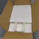 BAG BOX 100 Pack 8.25x4.3x10.6 Inch White Gift Bags with Handles,Bulk Kraft Paper Bags for Shopping, Retail, Merchandise, Wedding, Party Favors, Paper Grocery Sacks