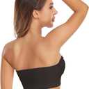 Lusait Strapless Bra for Women Non-Slip Silicone Padded Bandeau Bra Wireless Tube Top Bralette (XXL)