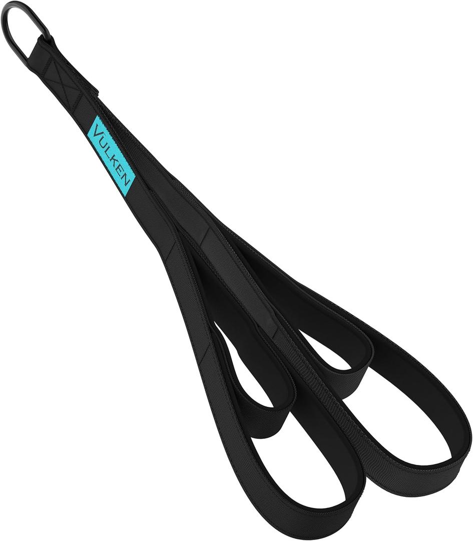 Vulken Tricep Rope Cable Attachment. 28.7 Inch & 22 Inch Two Lengths Built in One Pull Down Rope (Black)