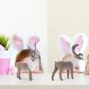 Amosfun Christmas Reindeer Figurine Tabletop Decoration Standing Deer Centerpieces Simulation Animal Model Christmas Winter Party Favors 8.1 x 1.6 x 6.7 Inch