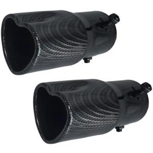 Car Exhaust Tip 2.5 inch Inlet, Universal Heart Shaped Exhaust Pipe Straight Muffler Tip Modification Tail Pipe Stainless Steel Tail Throat, Adjustable Thickened Pipe