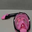 Greatever G2 Full Face Snorkel Mask with Latest Dry Top System,Foldable 180 Degree Panoramic View Snorkeling Mask with Camera Mount,Safe Breathing,Anti-Leak&Anti-Fog (Small/Medium, Pink)