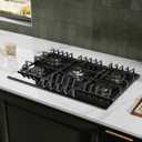 Empava 30 in. Gas Stove Cooktop 5 Italy Sabaf Sealed Burners NG/LPG Convertible in Black Tempered Glass, 30 Inch