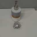 Ceramic Soap Dispenser Set for Hand Soap, Shampoo, Dish Soap, Conditioner, Bathroom & Kitchen, Stainless Steel Pump, Includes Silicone Funnel, 12 Oz, Non-Slip, Elegant Kitchen Decor, Gray