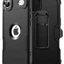 for iPhone Air Magnetic Case with Blet Clip Hoslter,Compatible with Magsafe,2X Screen Protector,Heavy Duty Protection,Rugged & Durable Phone Cover for iPhone Air Case,Black