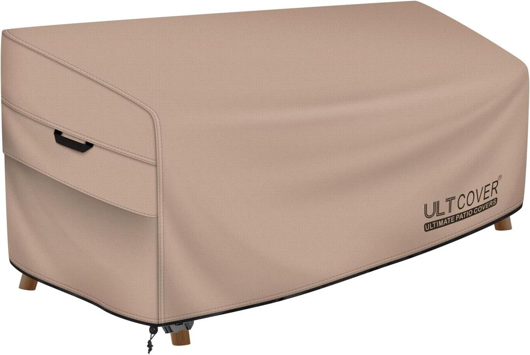 ULTCOVER Waterproof Outdoor Sofa Cover - Heavy Duty Patio Bench Covers 58W x 28D x 35H inch (Brown-30"Deep)