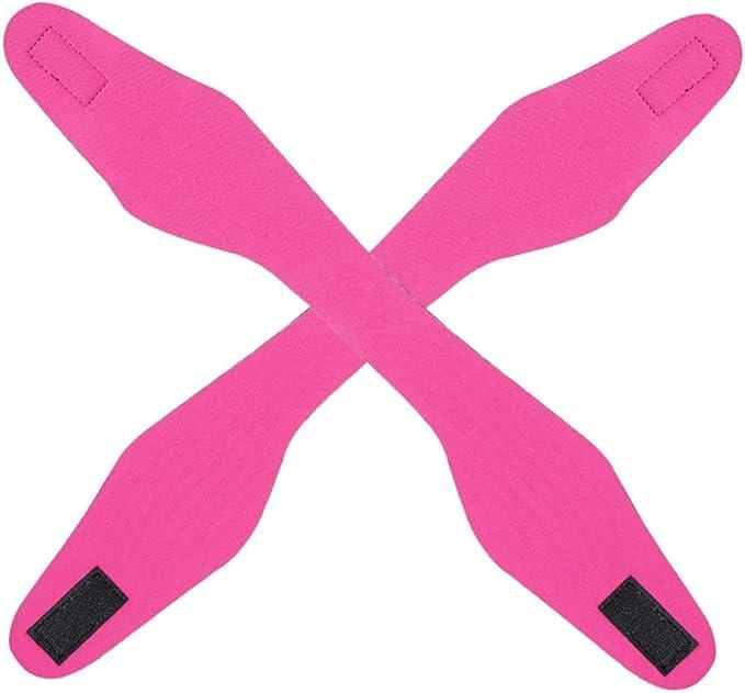 BESPORTBLE 2sets Waterproof Ear Protector Band for Swimming Diving Protection Headband Anti-sweat Antiskid Headband Covers for Pool Beach Bathing (size m Pink) 2pcs*2. PINK AND RED.