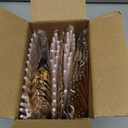 Rubtlamp 90Pcs Gold Plastic Silverware, Fancy Utensils Set With Pink Handles Include 30 Gold Knives, 60Plastic Forks and Spoons, Pink Silverware Heavy Duty For Mother's Day