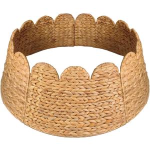 Christmas Tree Collar, 28" Woven Hyacinth Xmas Tree Collar for Artificial Trees, Woven Tree Stand Base Cover, Christmas Tree Skirt for Holiday Home Decoration