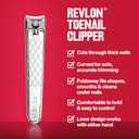 Revlon Toenail Clipper With File, Nail Care Tool With a Curved Blade for an Accurate Trimming and Grooming, Easy to Use, 1 count