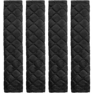 Tatuo 4 Pack Seat Belt Cover Extra Long Seat Belt Pads for Car Soft Comfort Shoulder Strap Covers Harness Pads Helps Protect Your Neck and Shoulder(25.6 Inch,Black)
