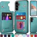 Designed for Samsung Galaxy S25 Plus Case Wallet with Card Holder, [Magnetic Clasp Cover] [RFID Blocking Leather Protection] Shockproof Women Men Cases for Samsung S25 Plus Light Green