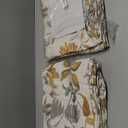jinchan 100% Blackout Curtains for Bedroom 84 Inches Length Linen Curtains Tropical Yellow Leaf Print Botanical Window Treatment with Lining for Living Room Farmhouse Country Drapes Set 2 Panels